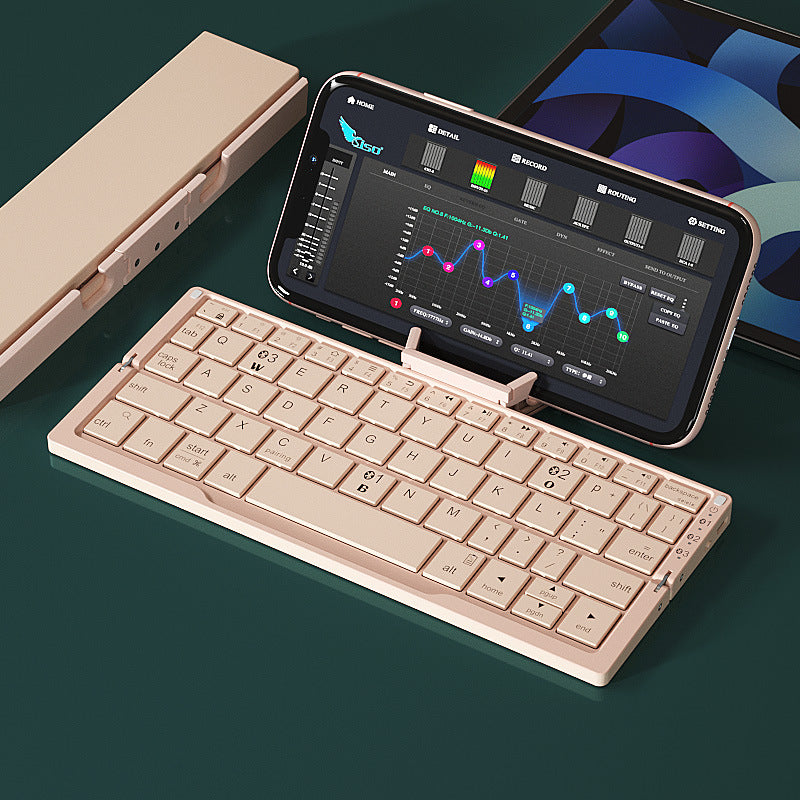 Mini Foldable Bluetooth Keyboard β Wireless, 3-Device Support, Rechargeable with Stand