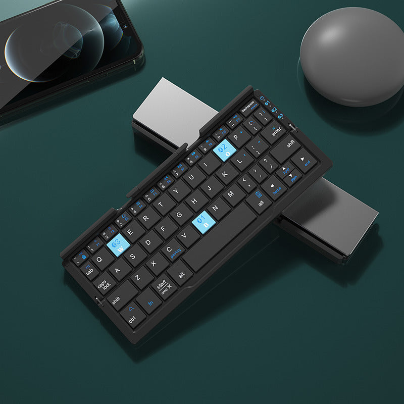 Mini Foldable Bluetooth Keyboard β Wireless, 3-Device Support, Rechargeable with Stand