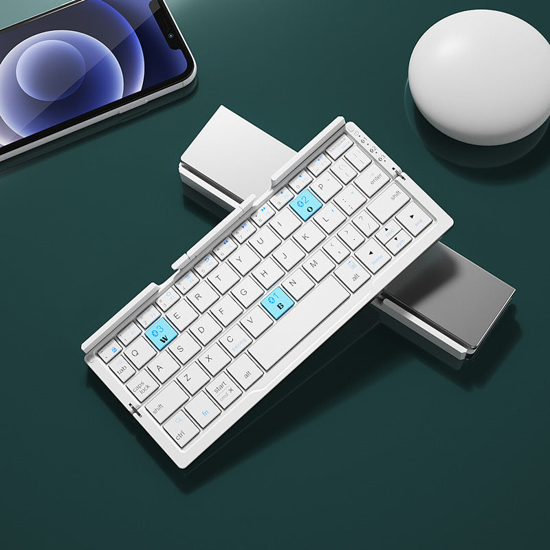 Mini Foldable Bluetooth Keyboard β Wireless, 3-Device Support, Rechargeable with Stand