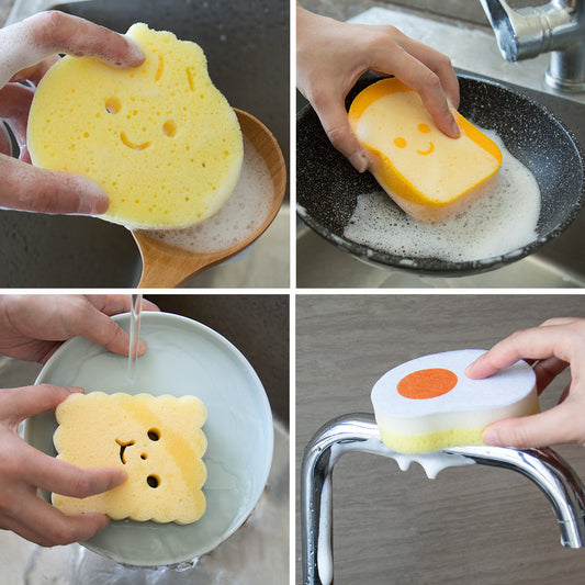 Dishwashing Pot Seaweed Sponge Love Doing Housework